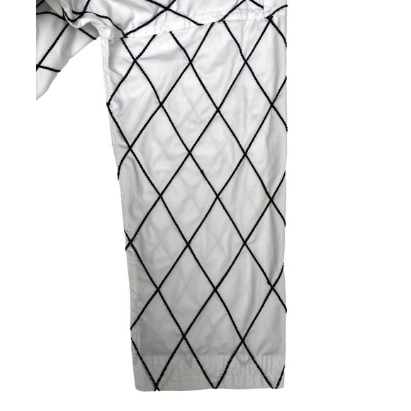 SIZE 4 BMA White Hapkido Uniform Gi Jacket Top Black Diamond Stitching - Picture 9 of 13